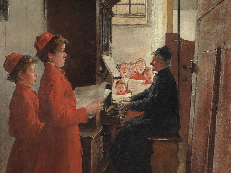 1850-Gotthardt Kuehl - Lezione di canto